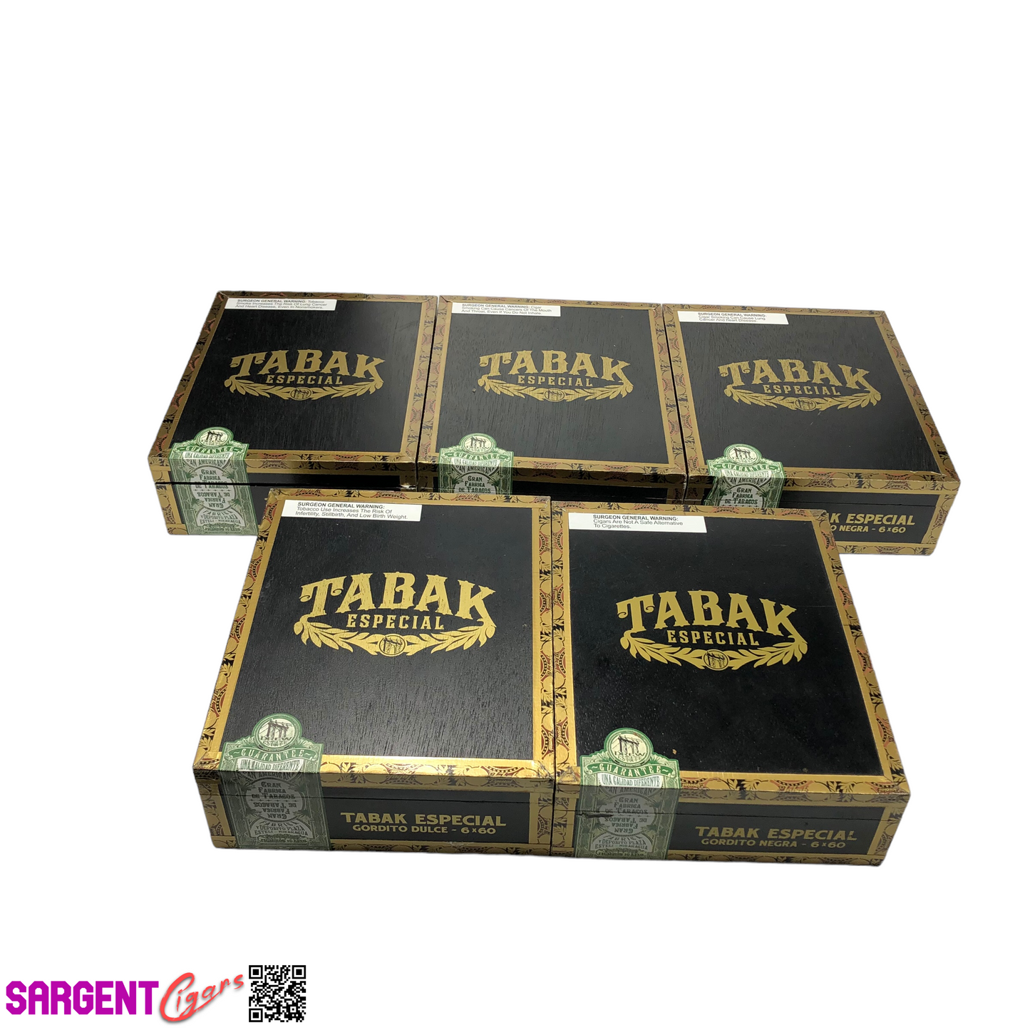 Lot of 5 Tabak Gordito Empty Wooden Cigar Boxes 7x9x2.5 #30