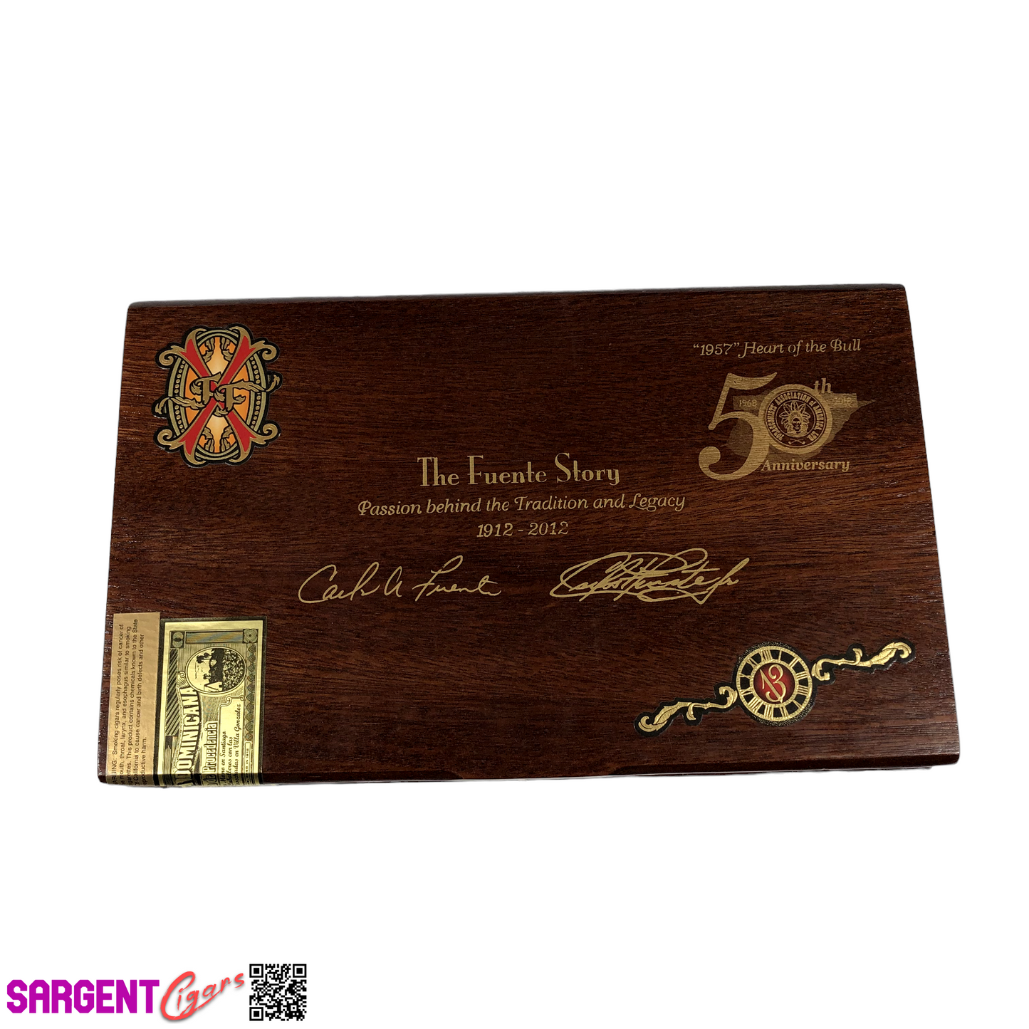 Arturo Fuente TAA Opus X Heart of the Bull Empty Wooden Cigar Box 12x7.25x1.5