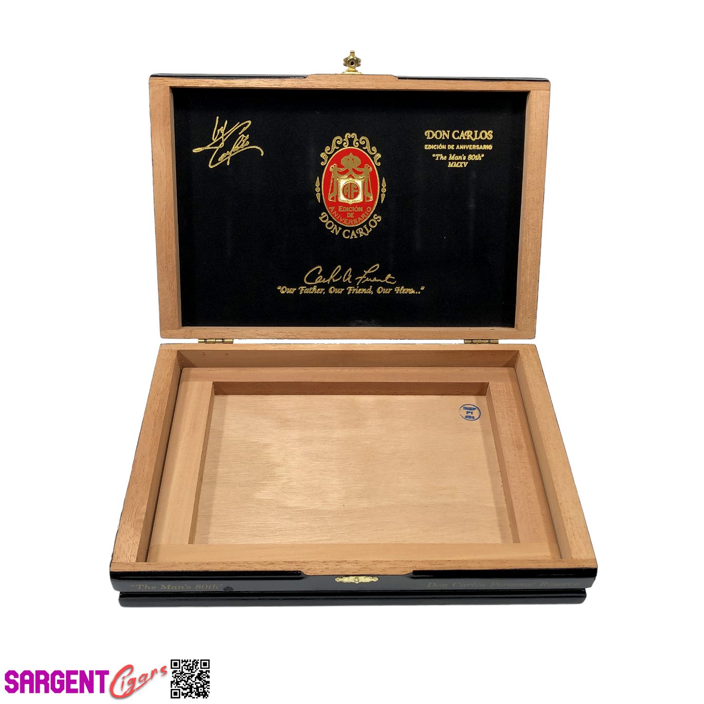 Arturo Fuente Don Carlos 80th Empty Wooden Cigar Box 11x7.25x2.25