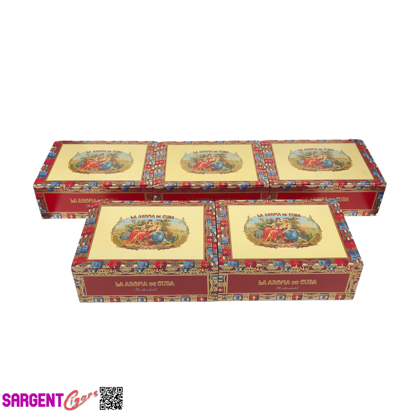 Lot of 5 La Aroma Rothschild Empty Cigar Boxes 7.75x5.75x2.75 #42