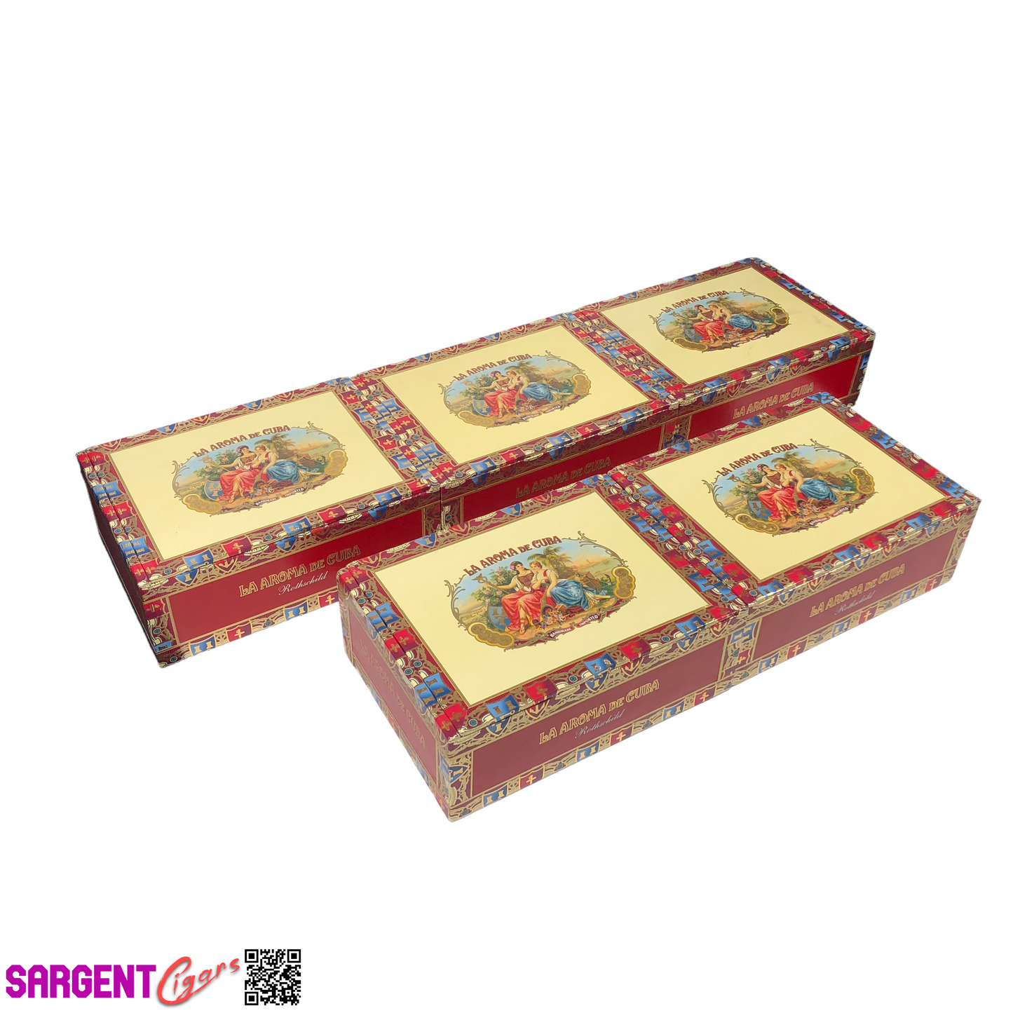 Lot of 5 La Aroma Rothschild Empty Cigar Boxes 7.75x5.75x2.75 #42