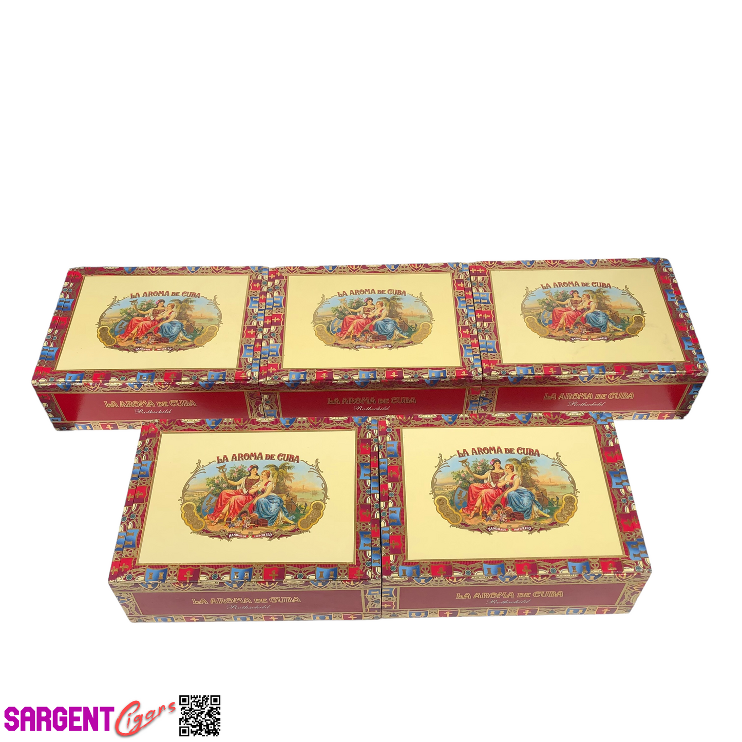 Lot of 5 La Aroma Rothschild Empty Cigar Boxes 7.75x5.75x2.75 #42