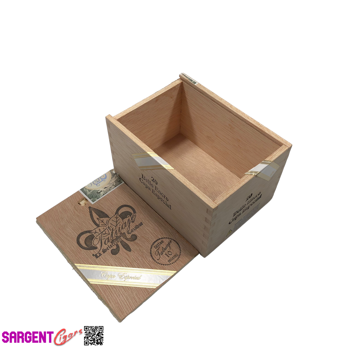 Tatuaje Encre Empty Wooden Cigar Box 4.25x6x3.5