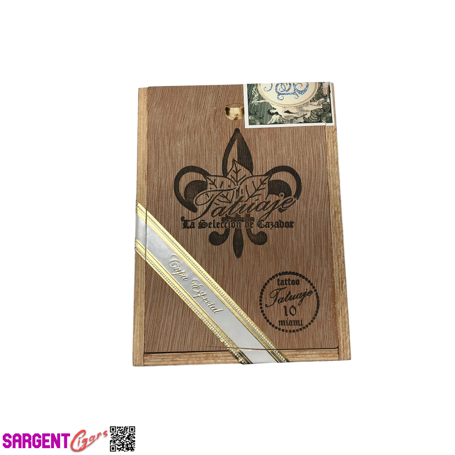 Tatuaje Encre Empty Wooden Cigar Box 4.25x6x3.5