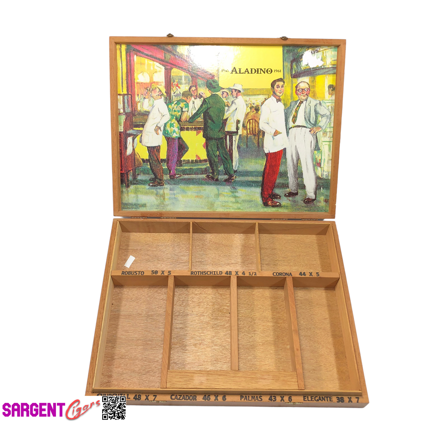 Aladino Empty Cigar Shelf Display 16x12.5x2