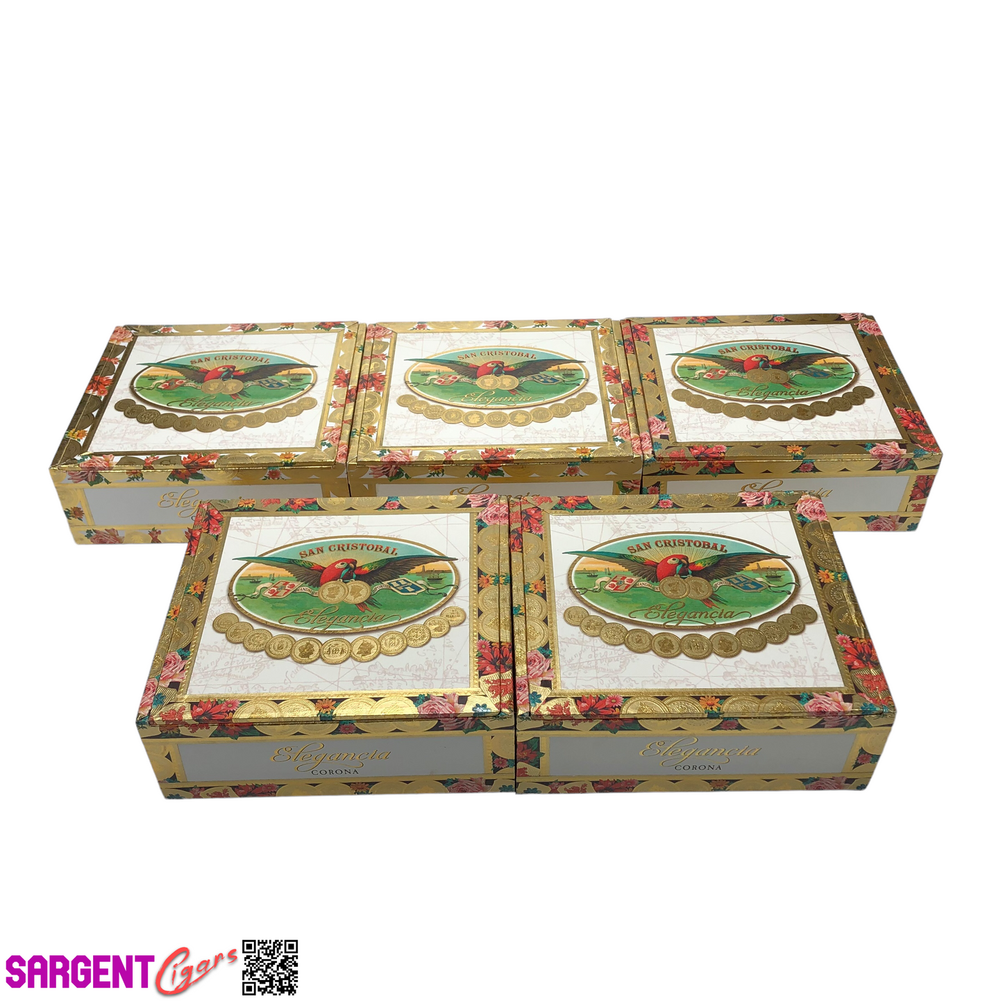 Lot of 5 San Cristobal Corona Empty Cigar Boxes 7x6.25x2.5 #119