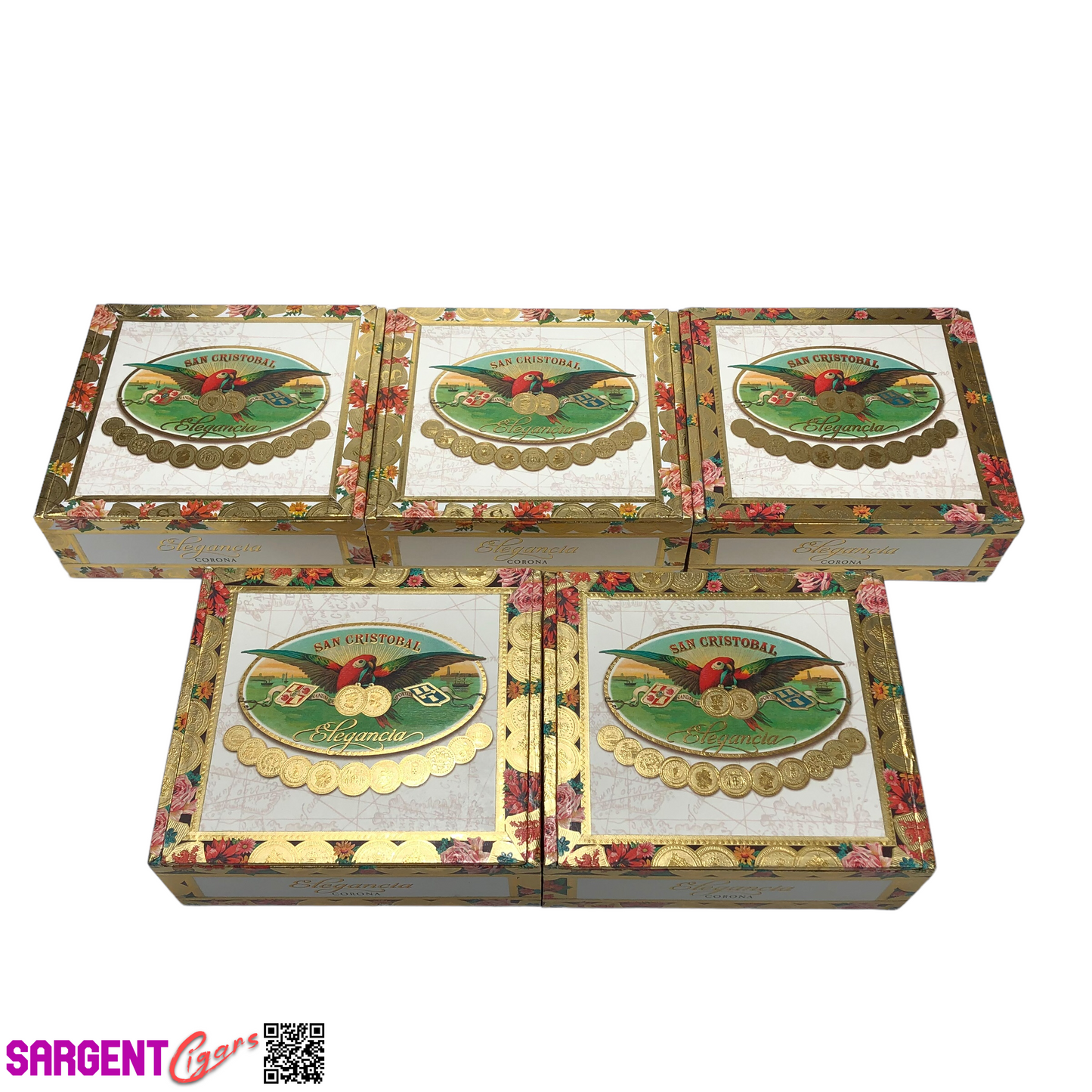 Lot of 5 San Cristobal Corona Empty Cigar Boxes 7x6.25x2.5 #119