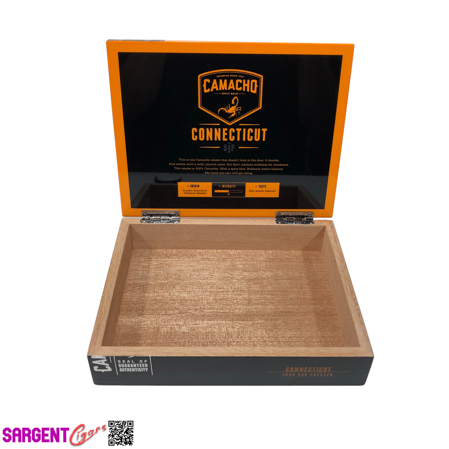 Camacho Connecticut Box Pressed Toro Empty Wooden Cigar Box 8.75x7x2