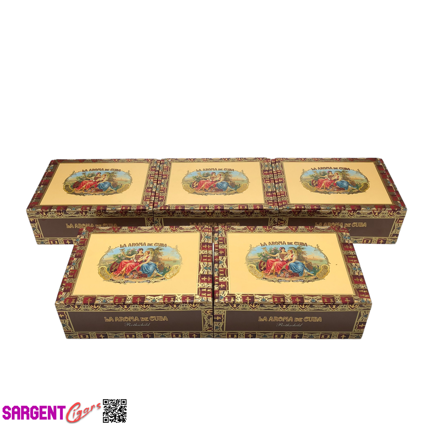 Lot of 5 La Aroma Rothschild Empty Cigar Boxes 7.75x5.5x3 #81