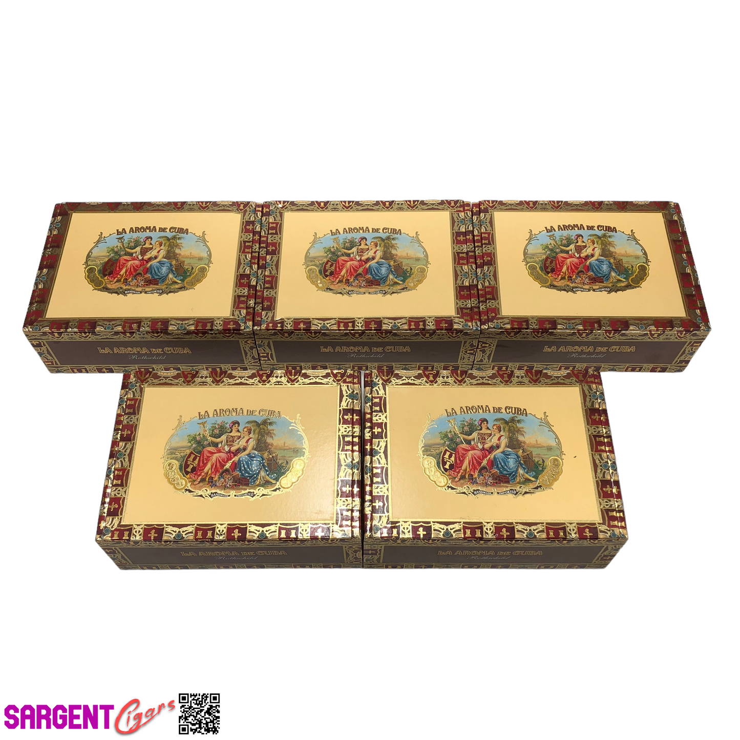 Lot of 5 La Aroma Rothschild Empty Cigar Boxes 7.75x5.5x3 #81