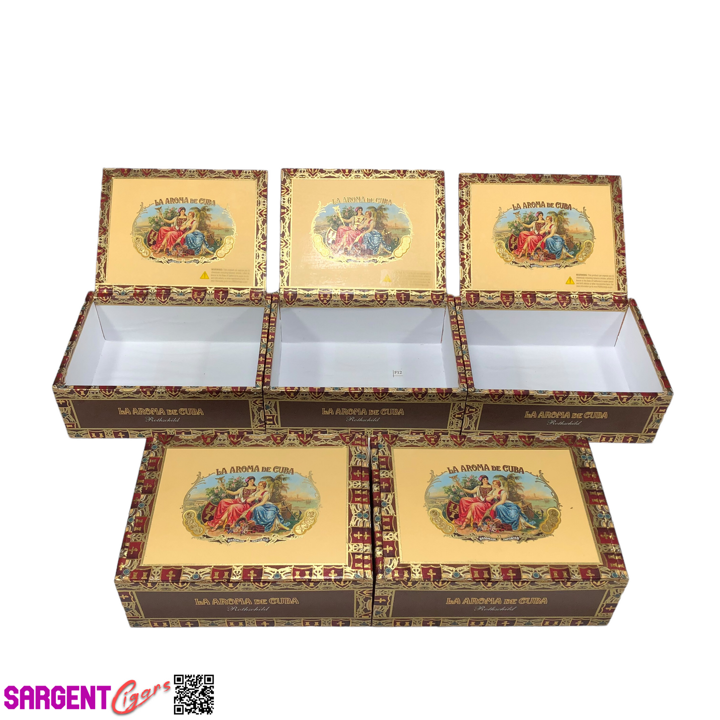 Lot of 5 La Aroma Rothschild Empty Cigar Boxes 7.75x5.5x3 #81