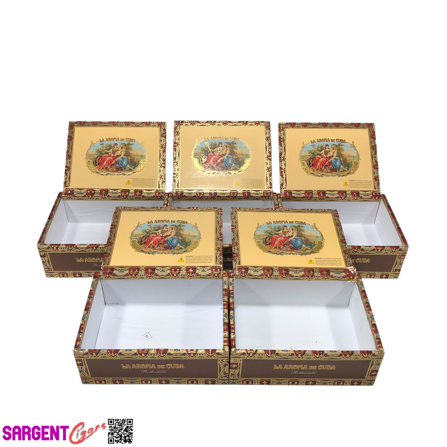 Lot of 5 La Aroma Rothschild Empty Cigar Boxes 7.75x5.5x3 #81