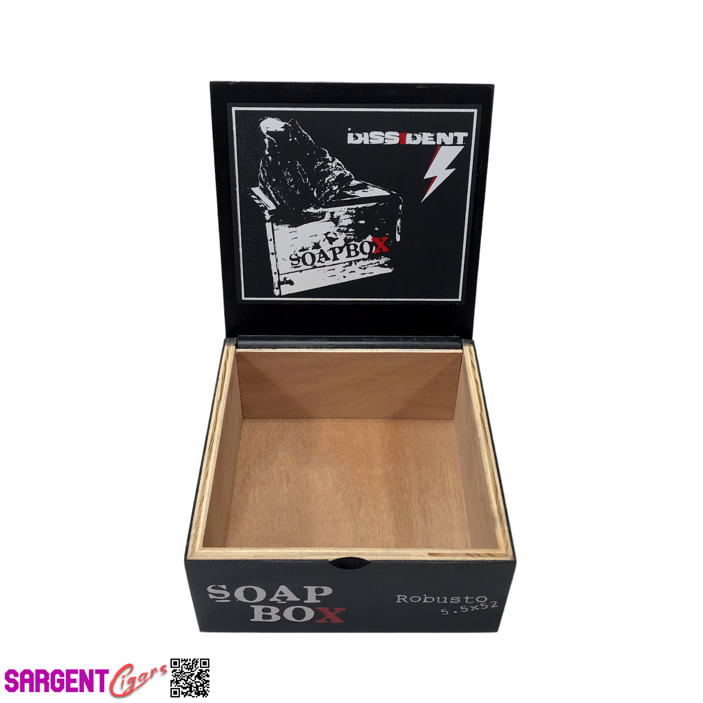 Dissident Soap Box Empty Wooden Cigar Box 6.5x6.5x3