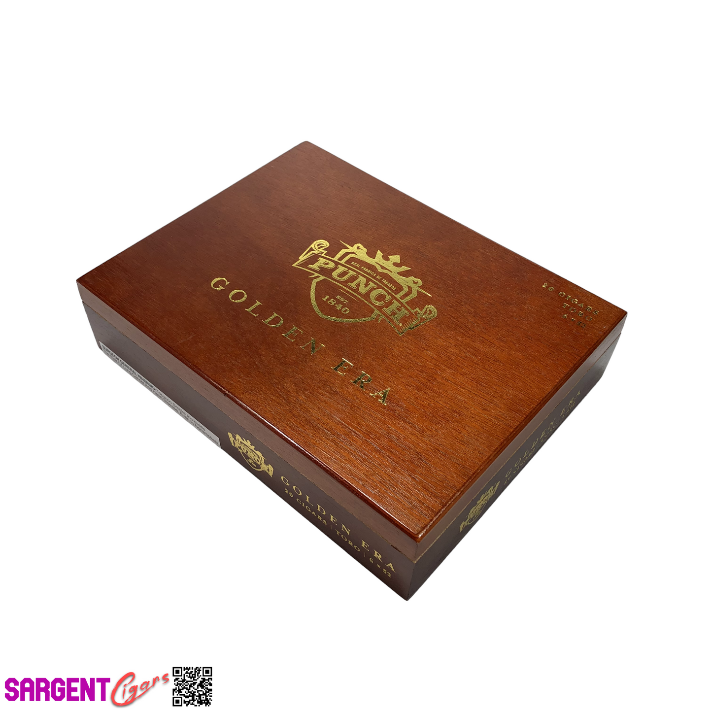 Punch Golden Era Toro Empty Wooden Cigar Box 9x7x2.25