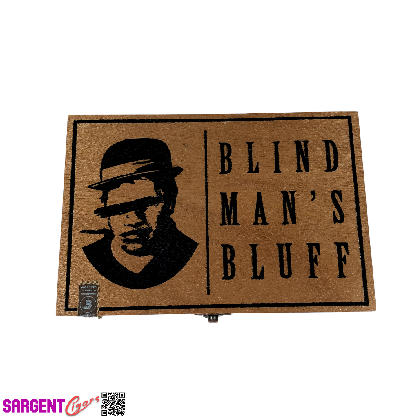 Blind Man’s Bluff Robusto Empty Wooden Cigar Box 8.75x6x2 (1)