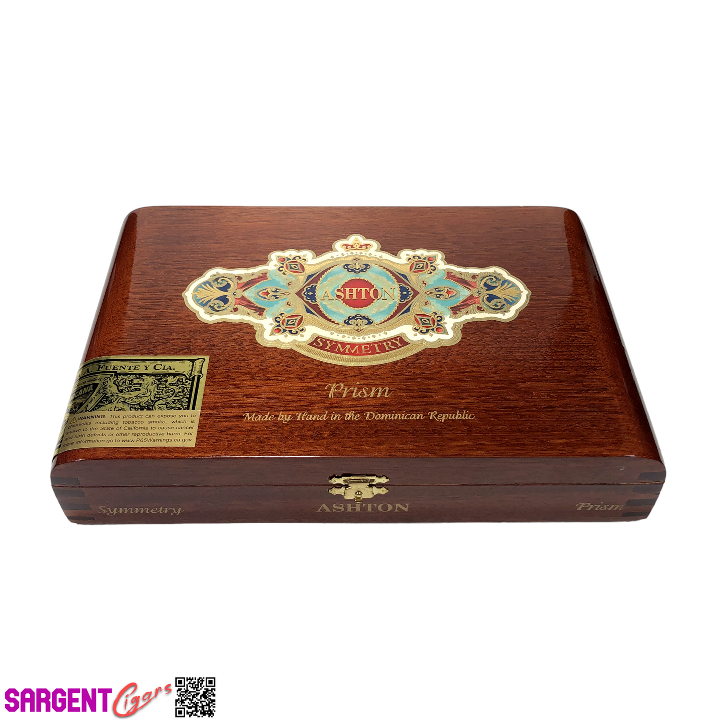 Ashton Symmetry Prism Empty Wooden Cigar Box 10.5x6.75x2