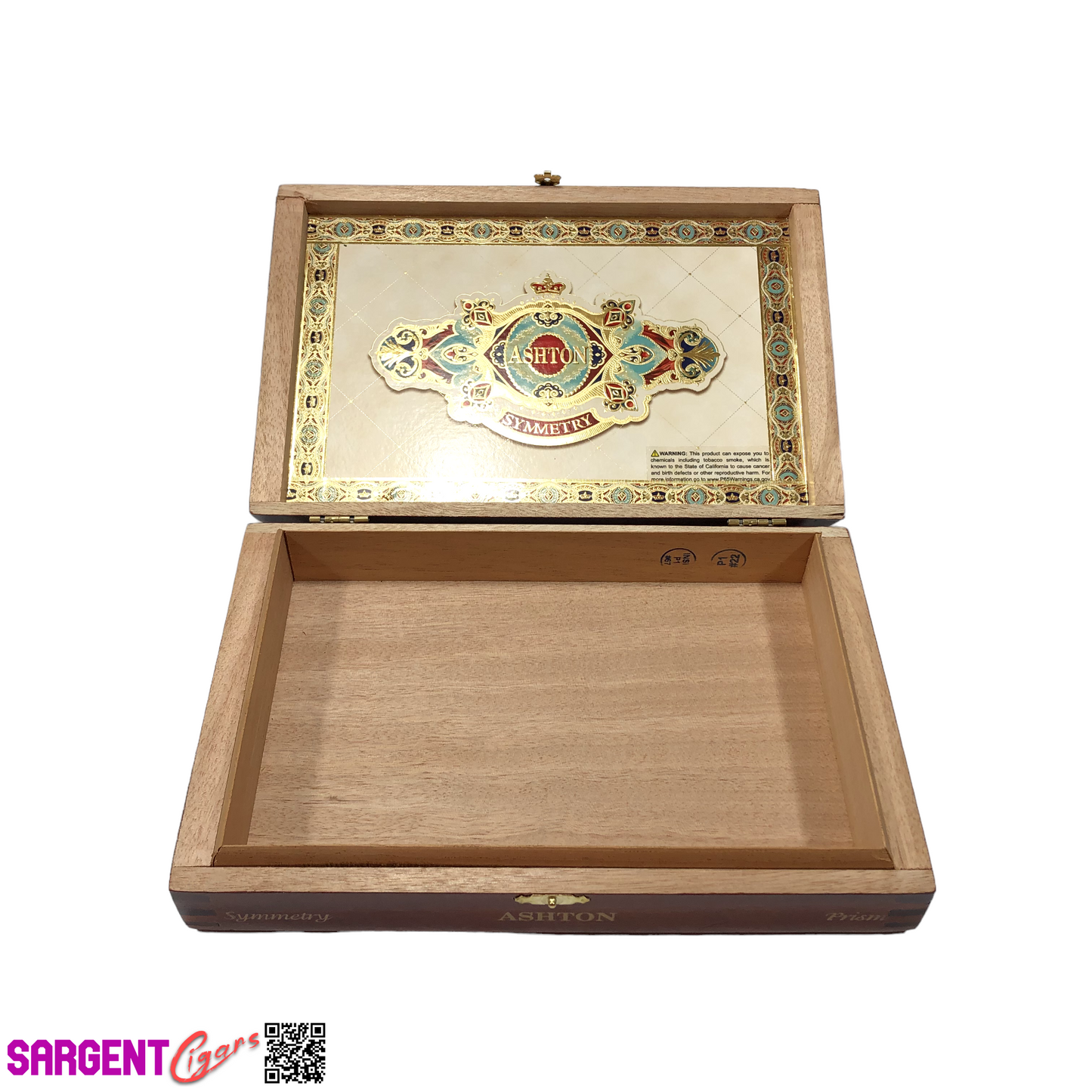 Ashton Symmetry Prism Empty Wooden Cigar Box 10.5x6.75x2