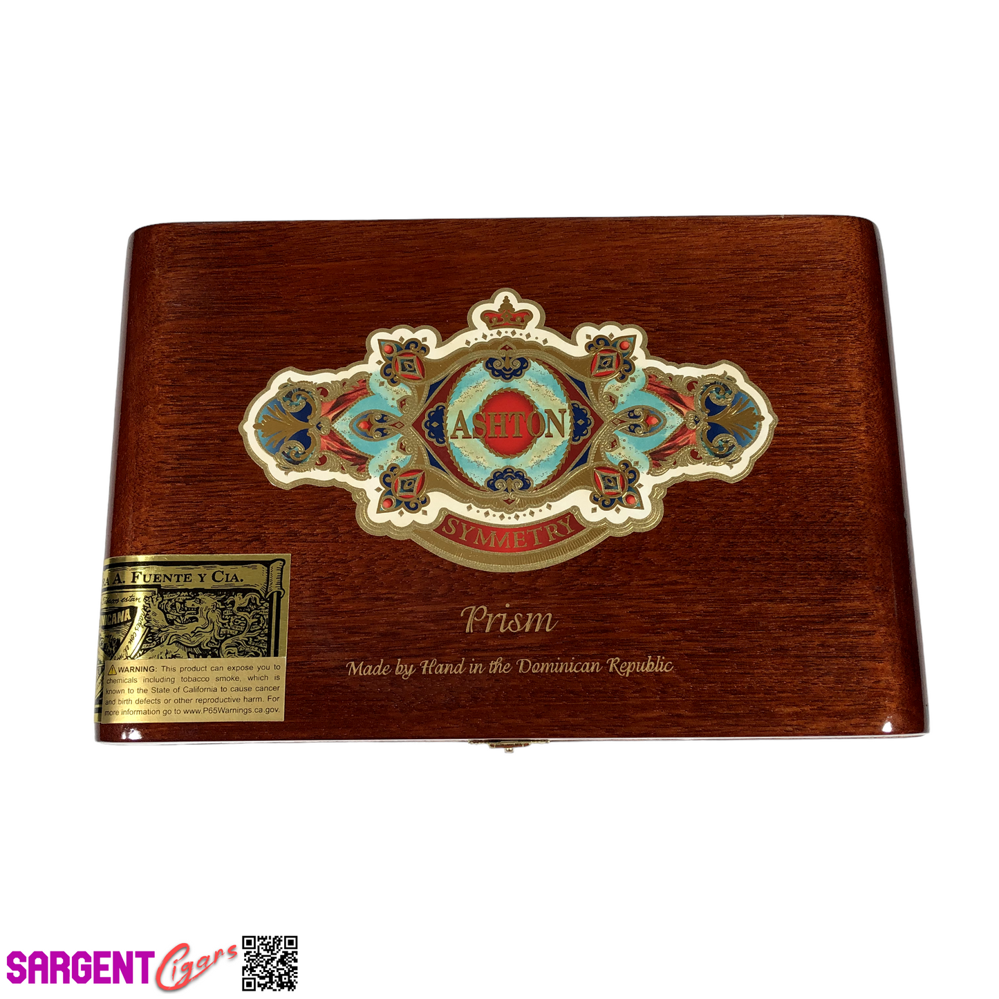 Ashton Symmetry Prism Empty Wooden Cigar Box 10.5x6.75x2