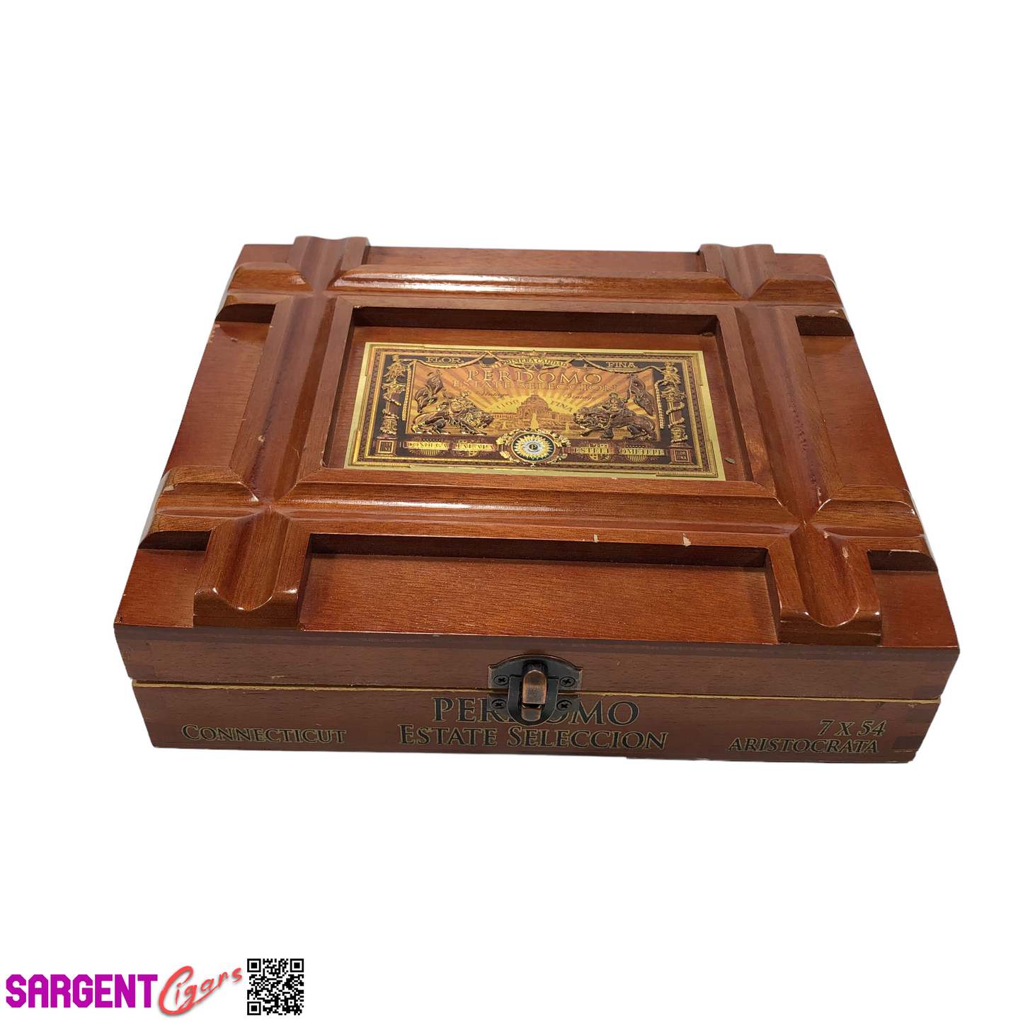 Perdomo Estate Seleccion Aristocrata Empty Wooden Cigar Box 9.25x8x2.5