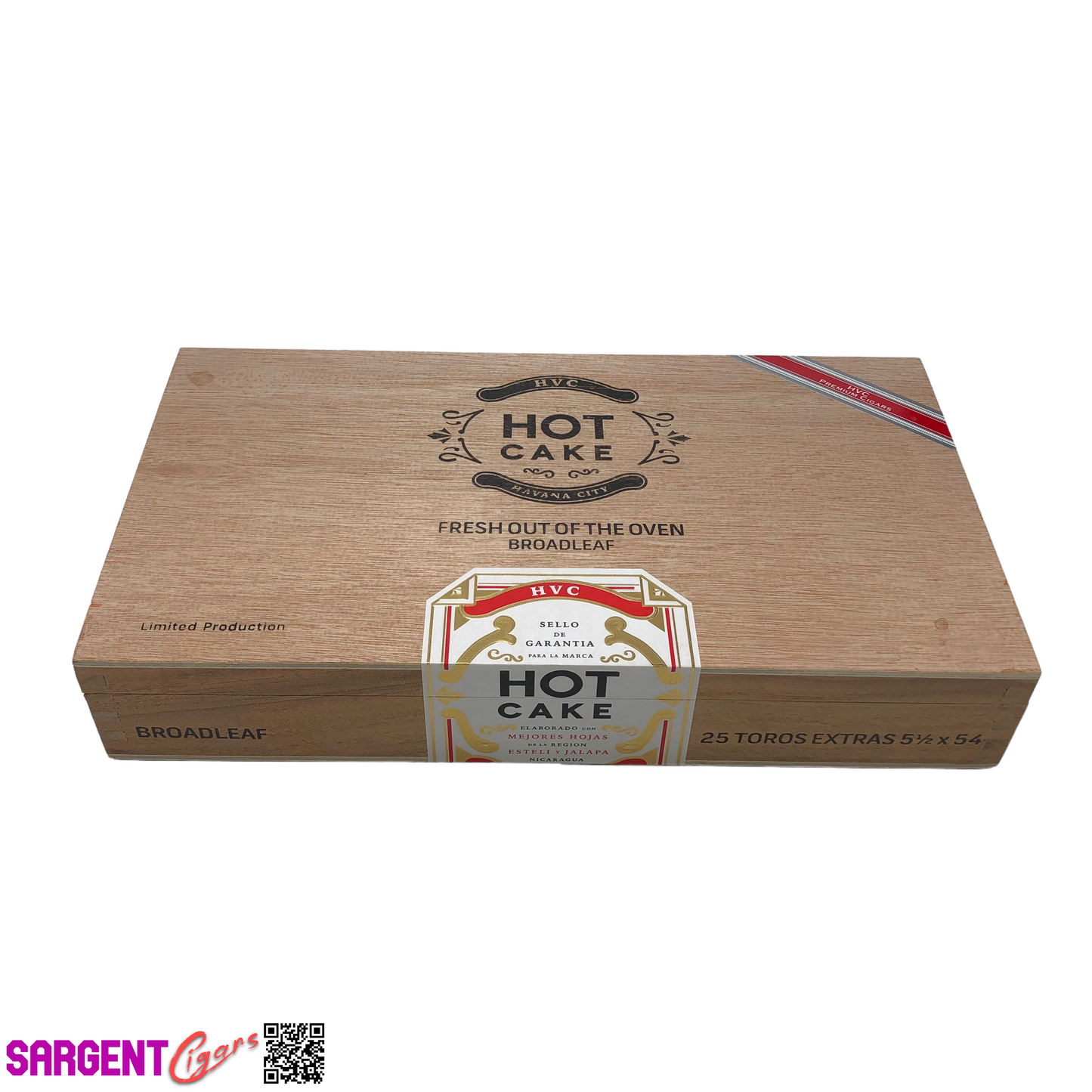 HVC Hot Cake Broadleaf Toro Empty Wooden Cigar Box 12x6.75x2