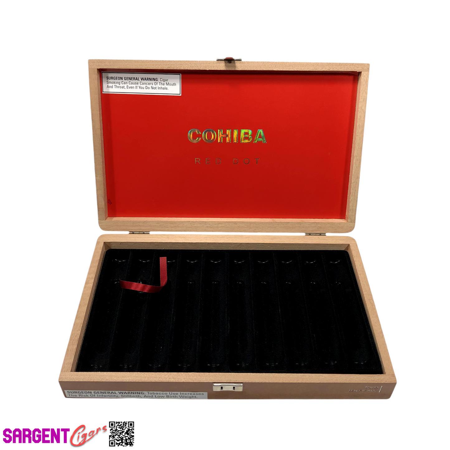 Cohiba Red Dot Toro Empty Wooden Cigar Box 12.25x8x2 (1)