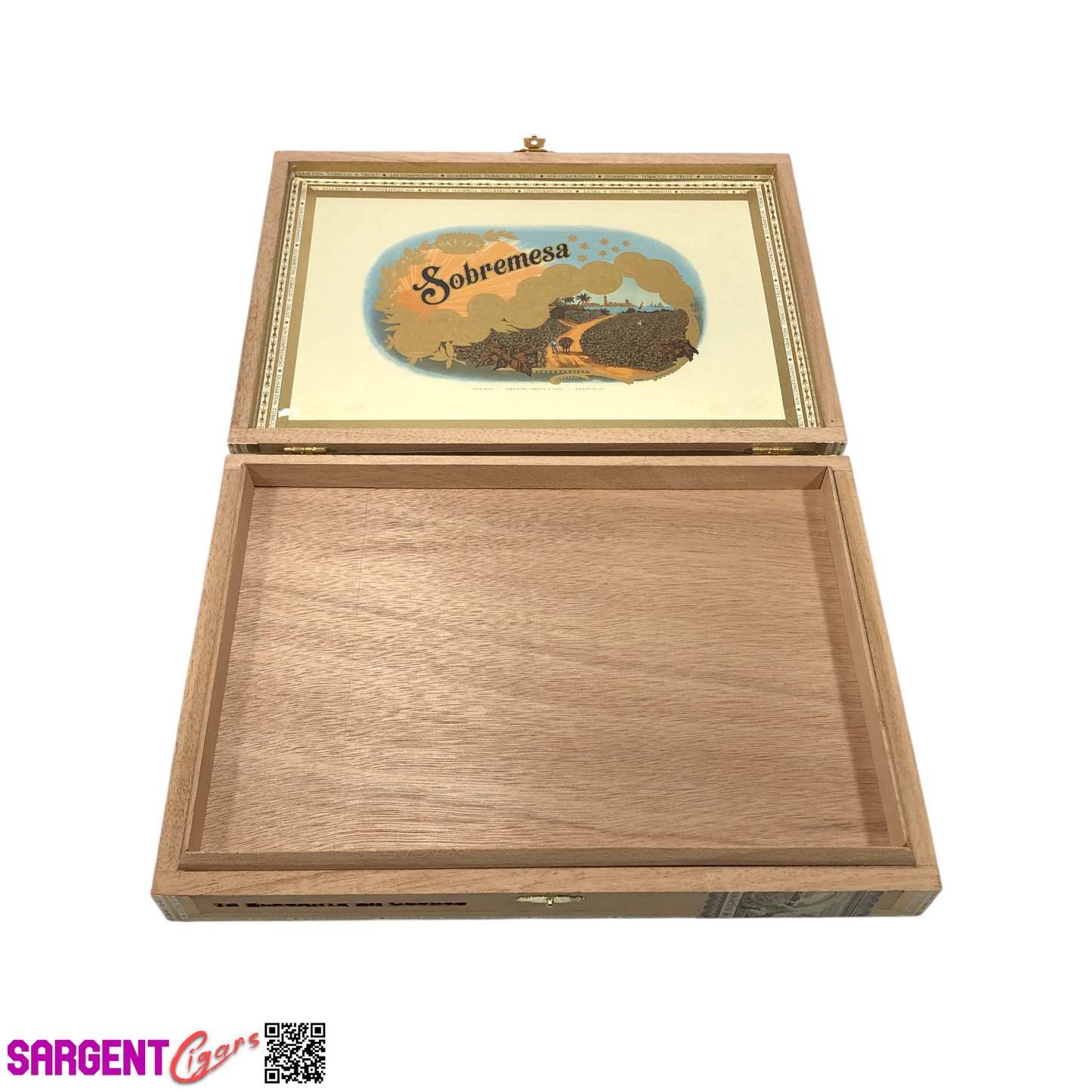 Dunbarton Sobremesa Cedros Empty Wooden Cigar Box 11.5x8.25x1.75