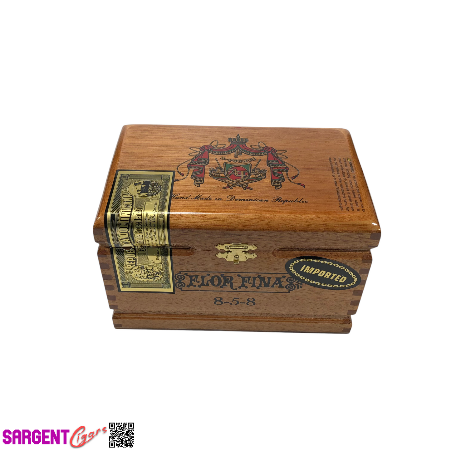 Arturo Fuente Flor Fina 858 Empty Wooden Cigar Box 7x4.5x4.5 (1)