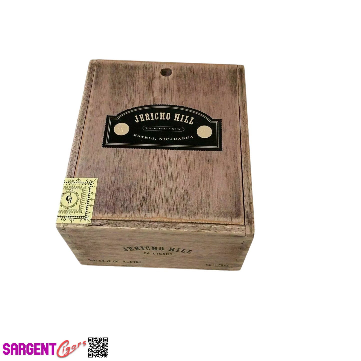 Jericho Hill Willy Lee 44S Empty Wooden Cigar Box 5x6x2.75