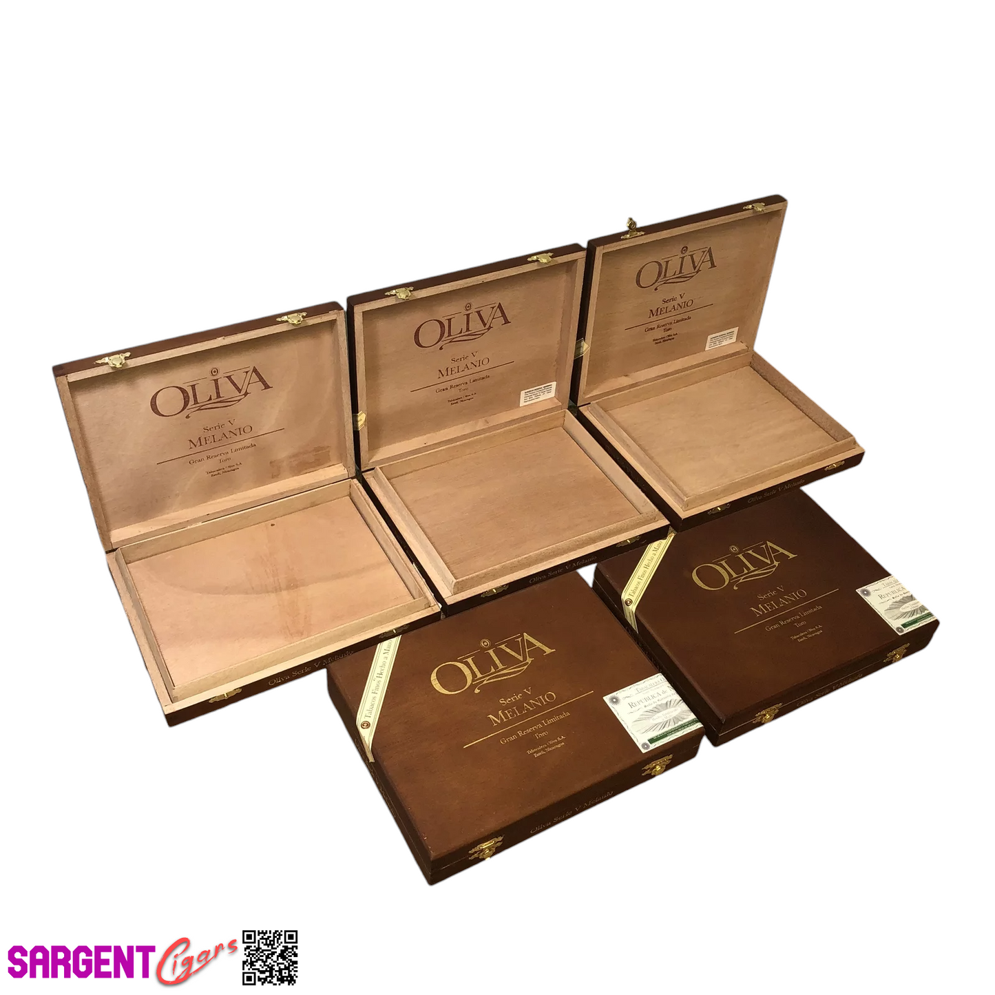 Lot of 5 Oliva Toro Empty Wooden Cigar Boxes 9x7x1.5 #85