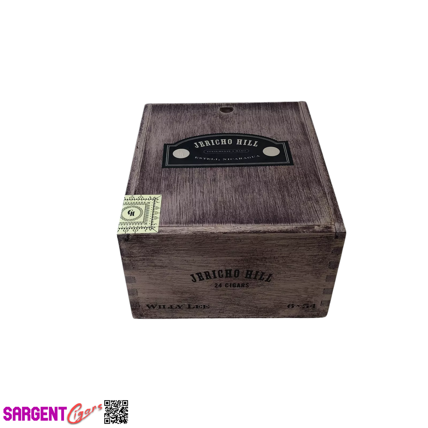 Jericho Hill Willy Lee Empty Wooden Cigar Box 5.75x6.75x3.5