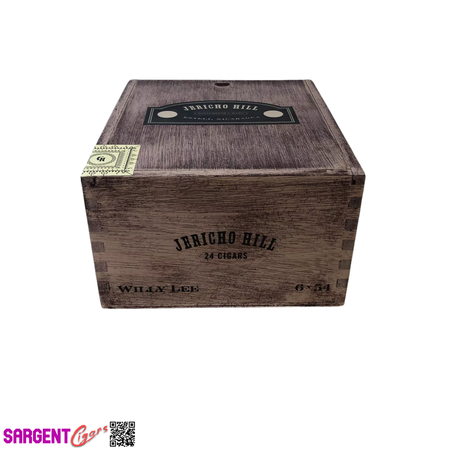 Jericho Hill Willy Lee Empty Wooden Cigar Box 5.75x6.75x3.5