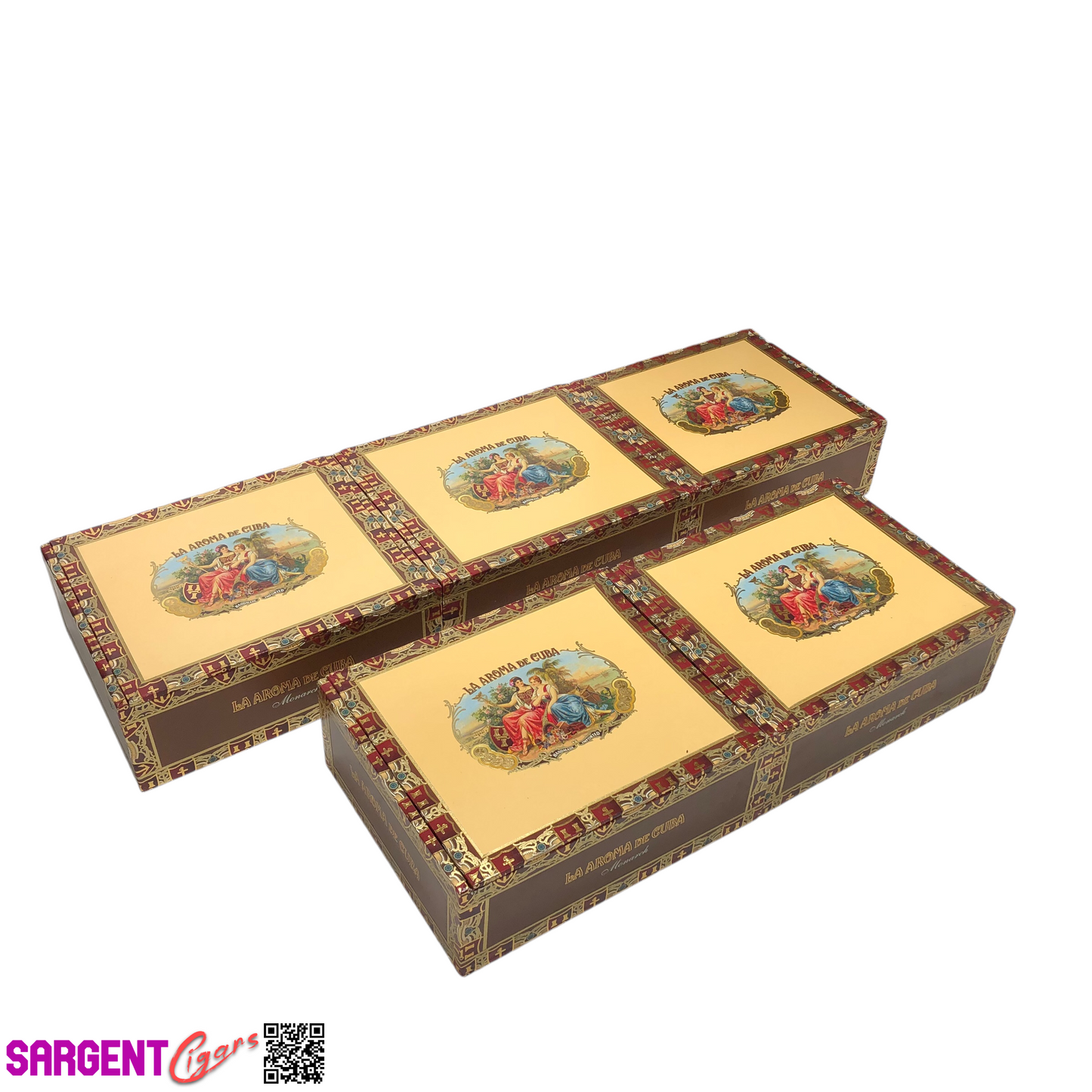 Lot of 5 La Aroma Monarch Empty Cigar Boxes 8x6.75x3 #122