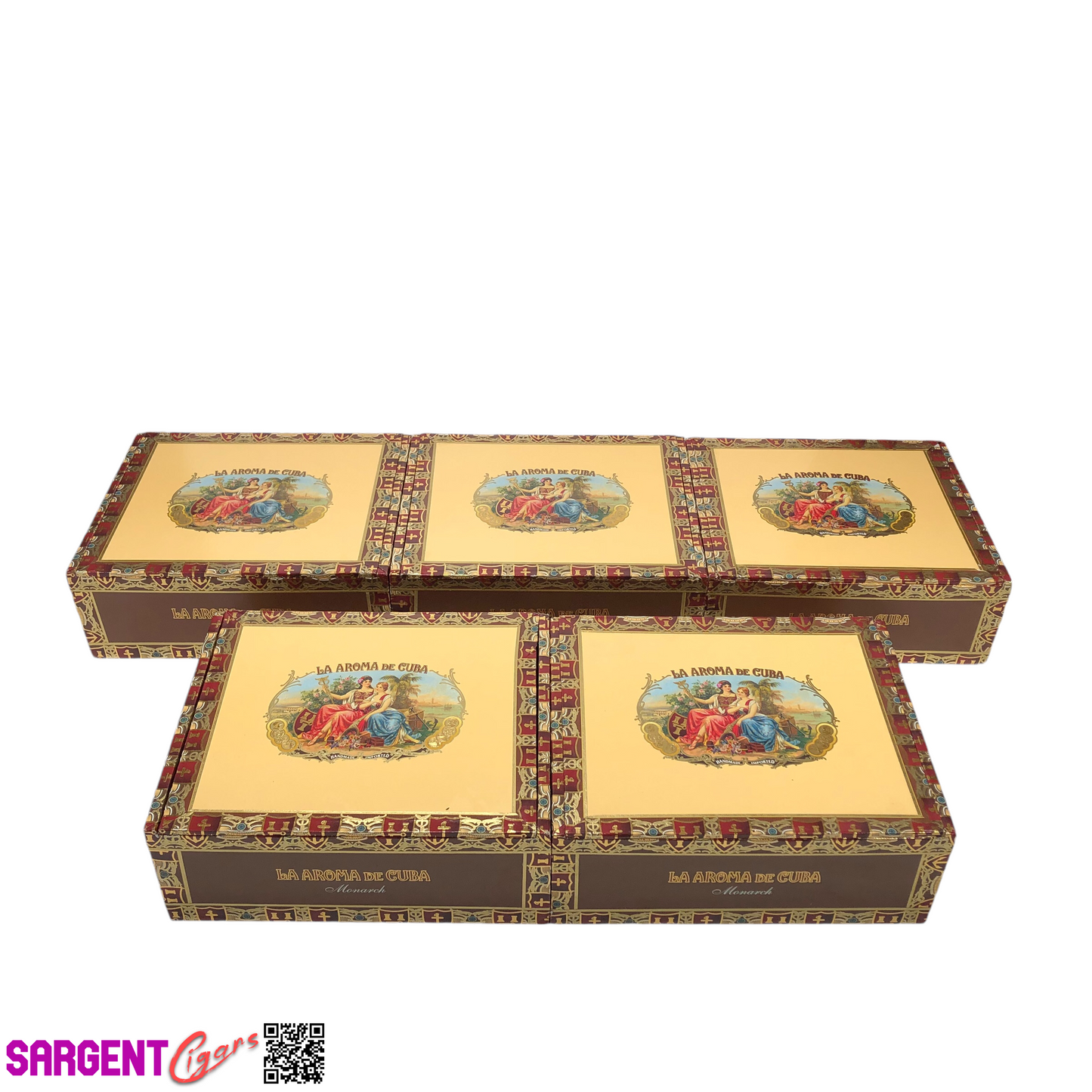 Lot of 5 La Aroma Monarch Empty Cigar Boxes 8x6.75x3 #122