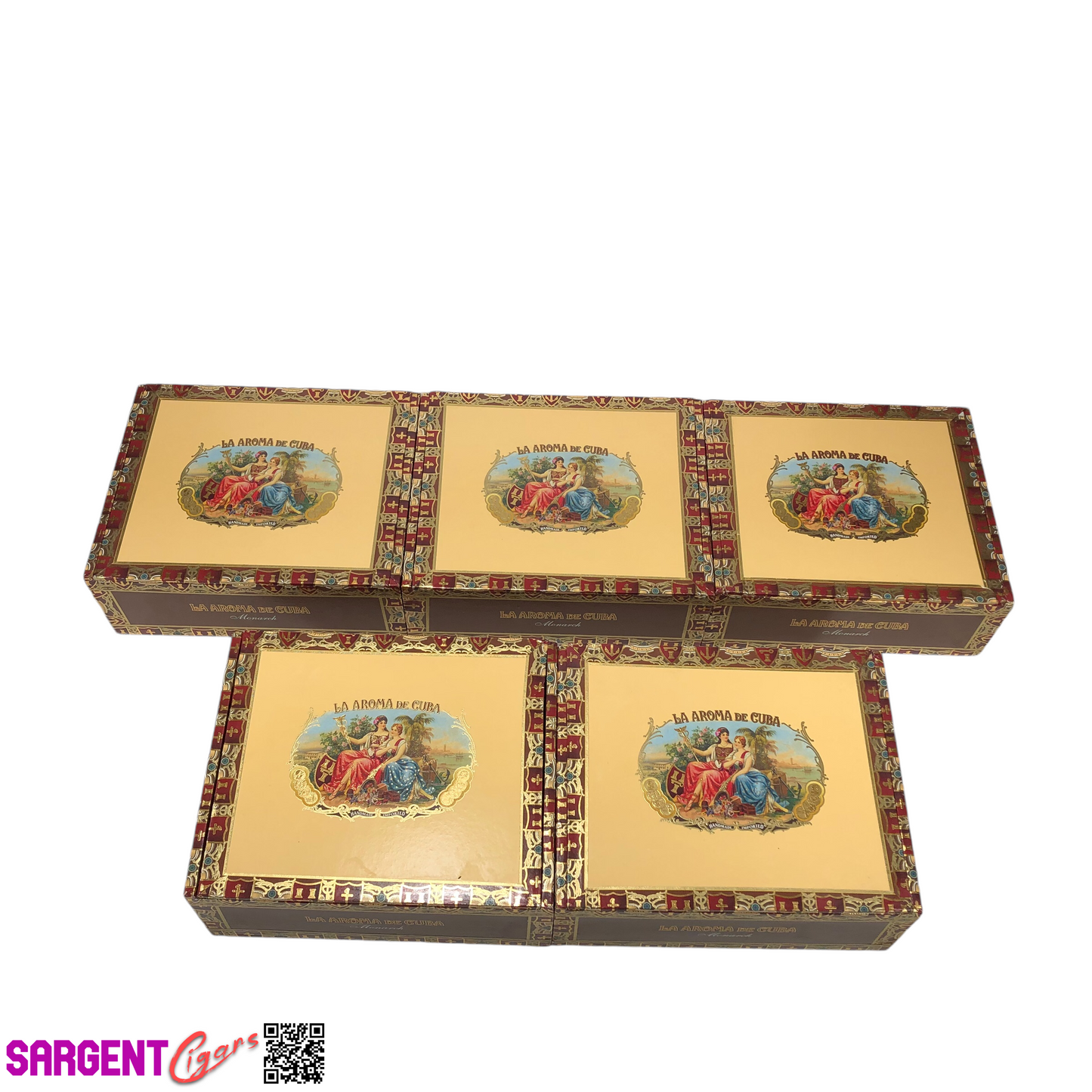 Lot of 5 La Aroma Monarch Empty Cigar Boxes 8x6.75x3 #122