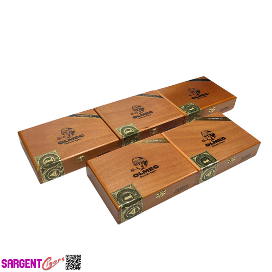 Lot of 5 Olmec Dbl Corona Empty Wooden Cigar Boxes 8x6x2 #123