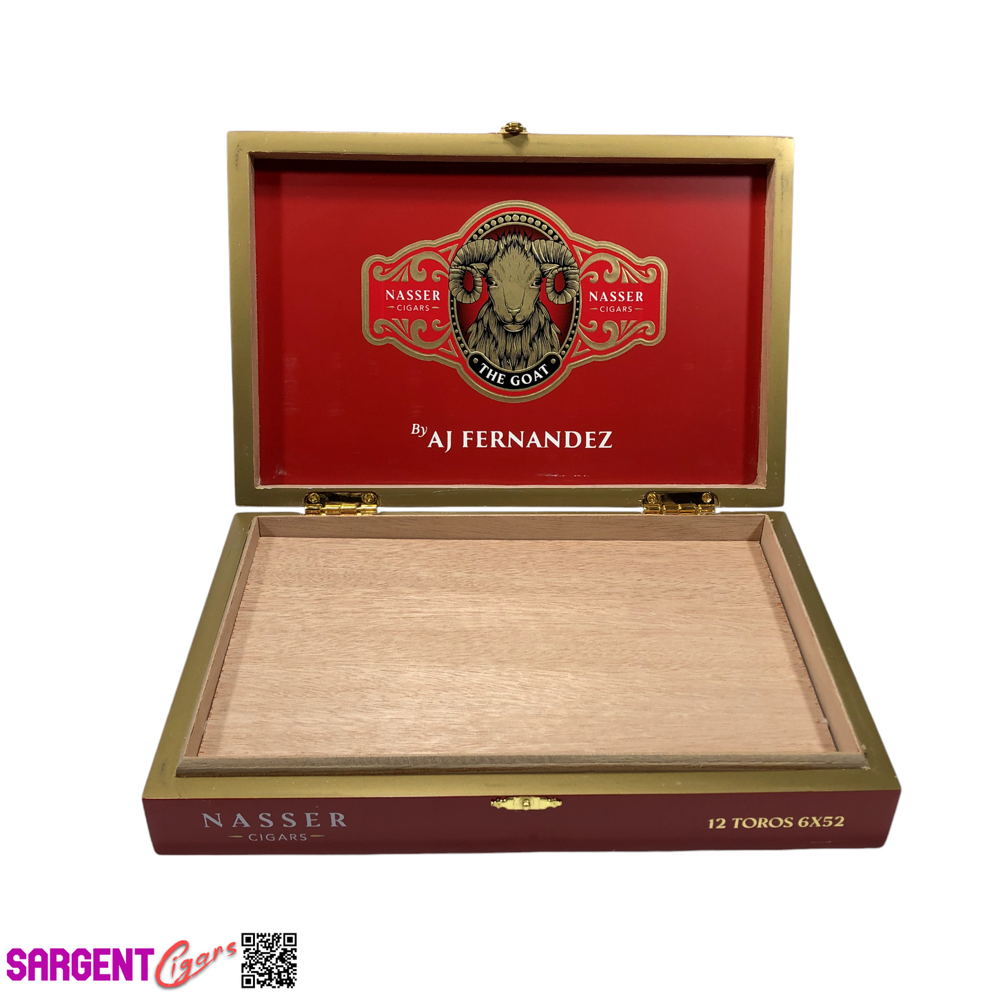 Nasser The Goat Toro Empty Wooden Cigar Box 10.75x7x2