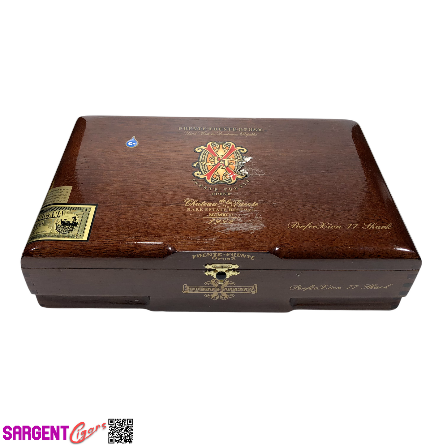 Arturo Fuente Opus X Perfection 77 Shark Empty Wooden Cigar Box 11.75x6.75x3 (1)