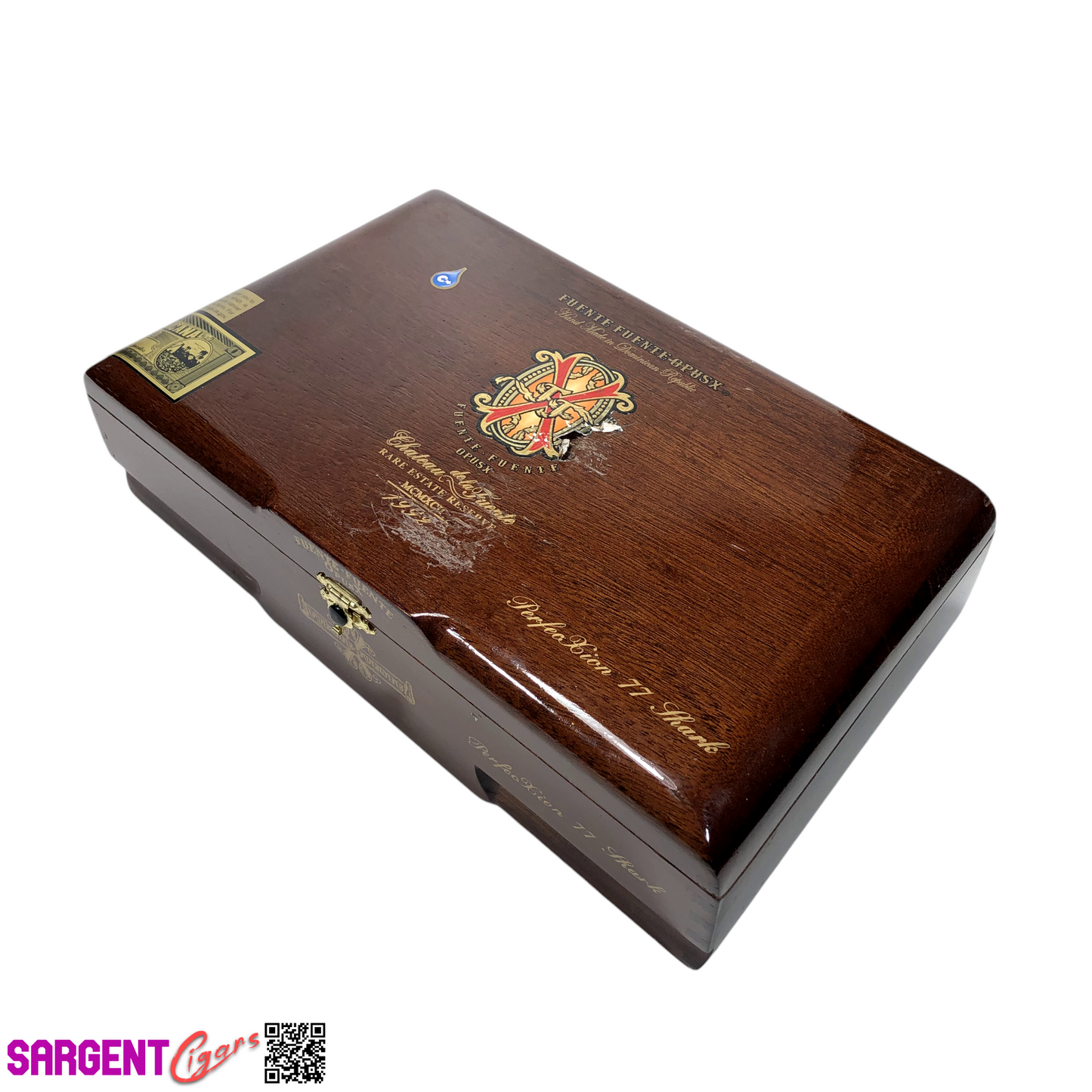 Arturo Fuente Opus X Perfection 77 Shark Empty Wooden Cigar Box 11.75x6.75x3 (1)