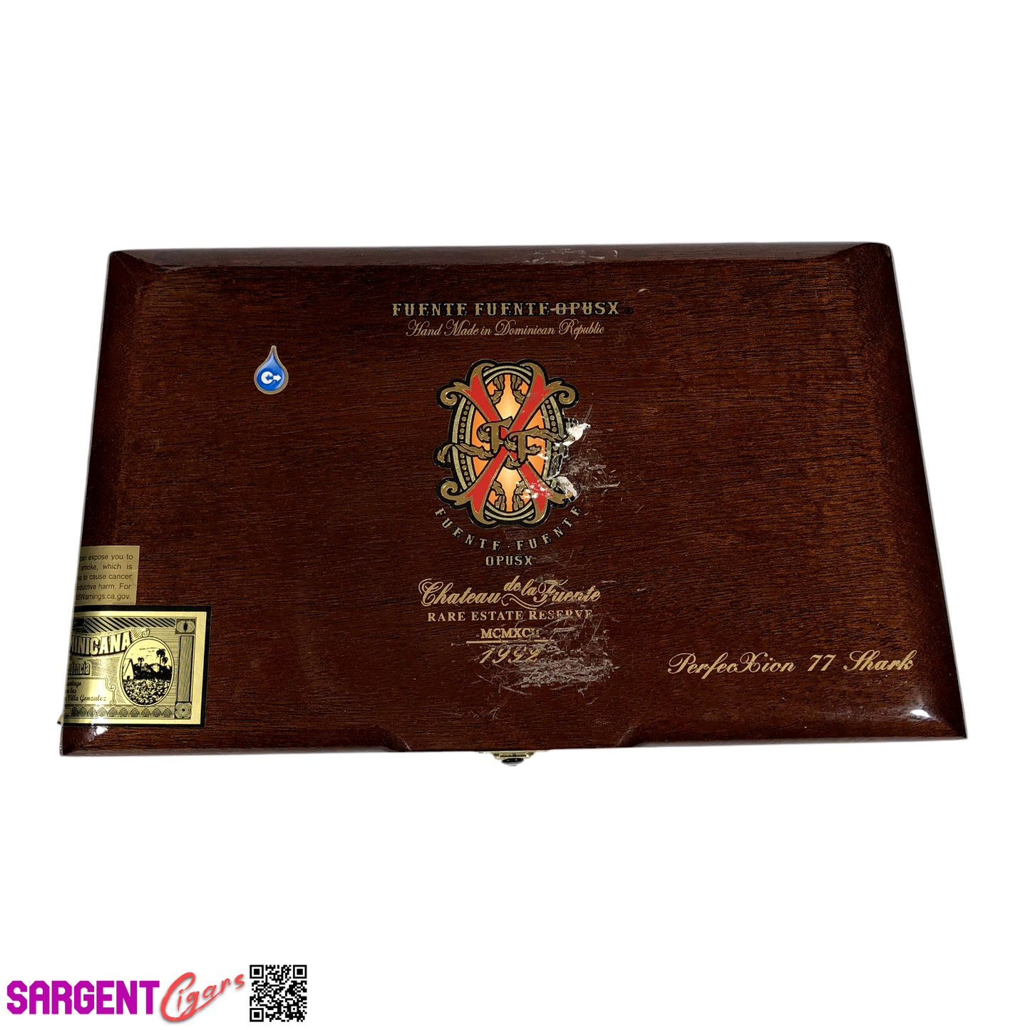 Arturo Fuente Opus X Perfection 77 Shark Empty Wooden Cigar Box 11.75x6.75x3 (1)