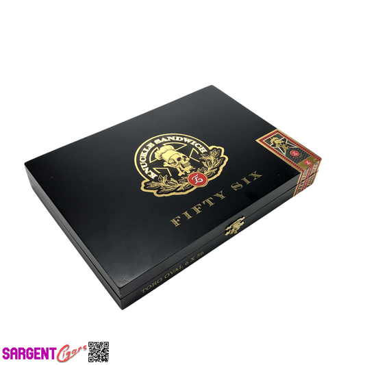 Guy Fieri Knuckle Sandwich Toro Oval Empty Wooden Cigar Box 10.25x7x1.5