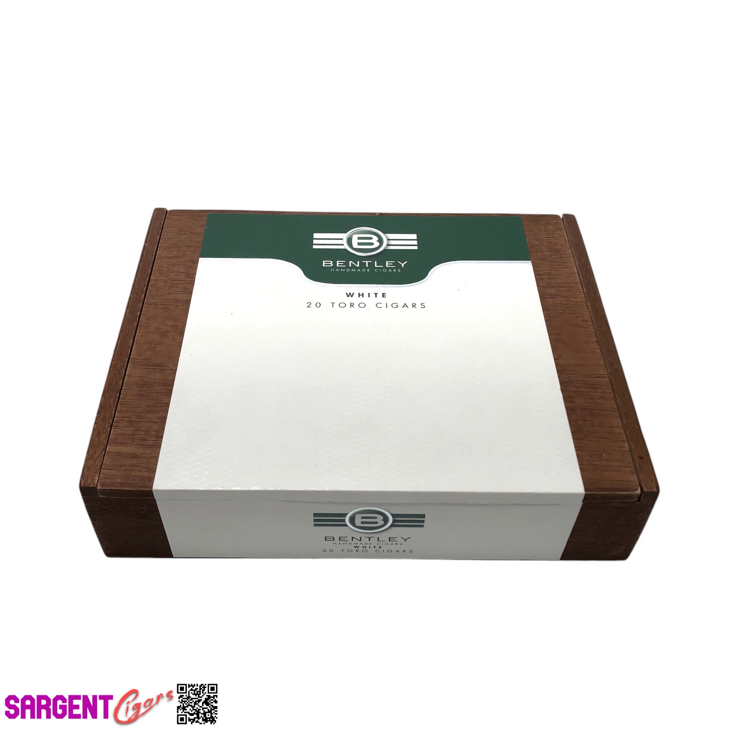 Bentley White Toro Empty Wooden Cigar Box 8.75x7x2