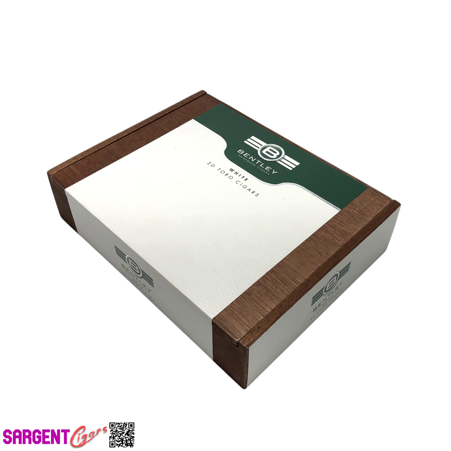 Bentley White Toro Empty Wooden Cigar Box 8.75x7x2