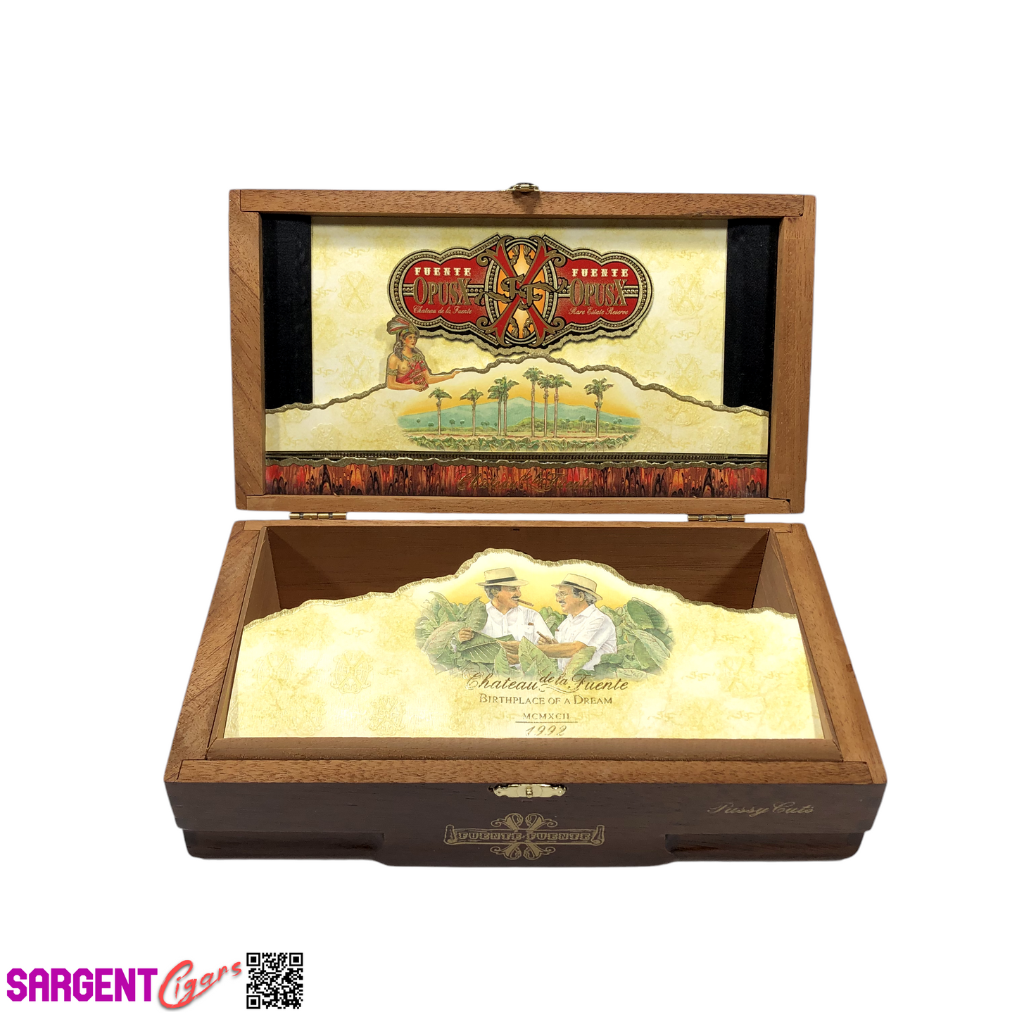 Arturo Fuente Opus X Pussy Cats Empty Wooden Cigar Box 10x5.5x2.75