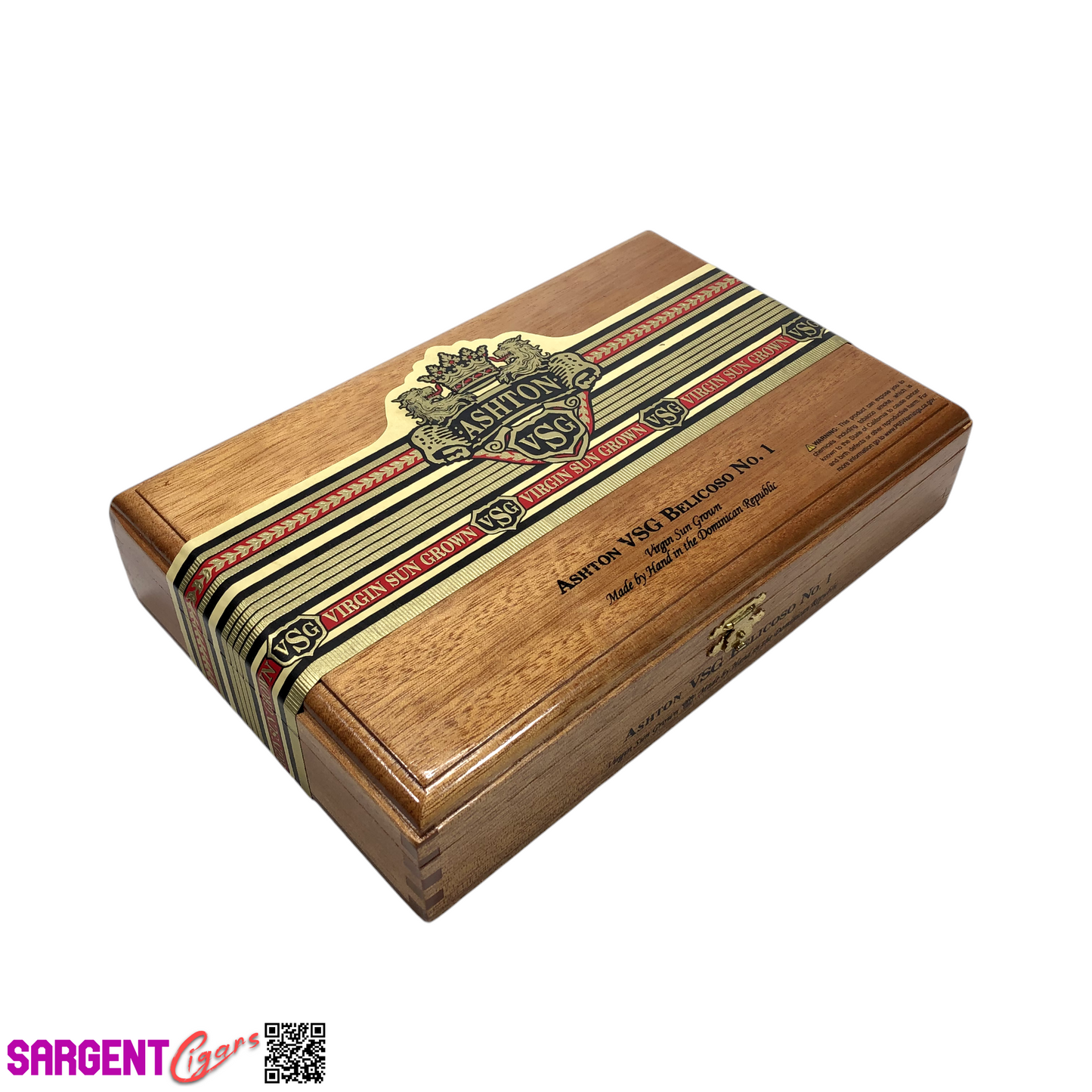 Ashton VSG Belicoso No1 Empty Wooden Cigar Box 9.75x6.25x2