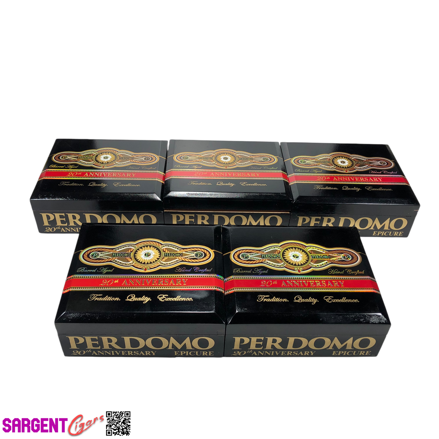 Lot of 5 Perdomo 20th Anniversary Epicure Empty Wooden Cigar Boxes 8x7x3 #95