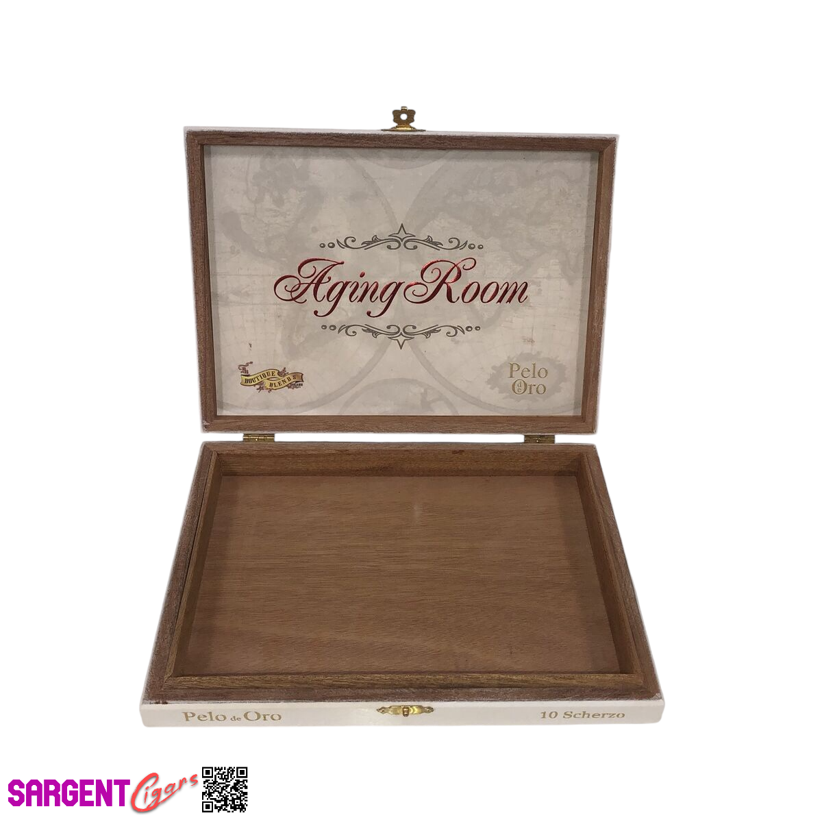 Aging Room Pelo De Oro Empty Wooden Cigar Box 9.5x7x1.25