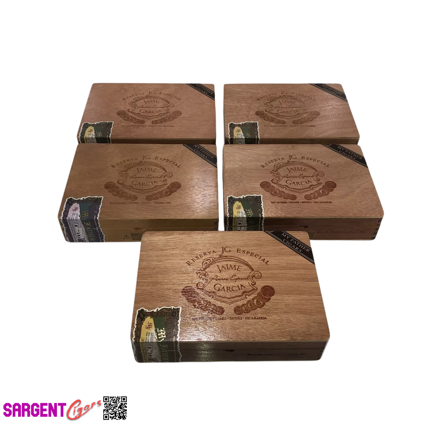 Lot of 5 Jamie Garcia Toro Empty Wooden Cigar Boxes 9.5x7x2.25 #118