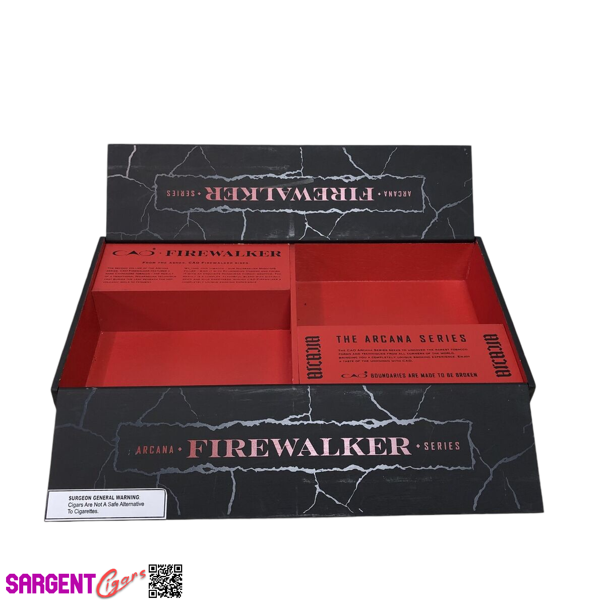 Cao Arcana Series Firewalker Empty Wooden Cigar Box 14.25x7.5x2.5