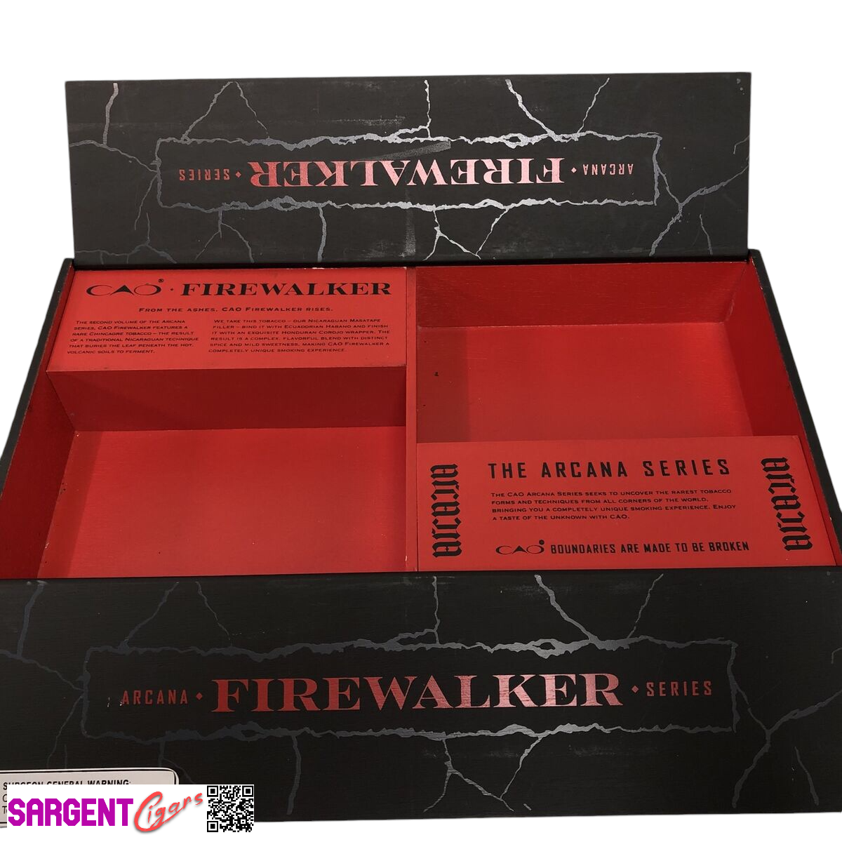 Cao Arcana Series Firewalker Empty Wooden Cigar Box 14.25x7.5x2.5