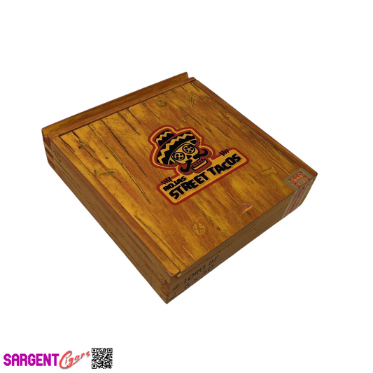 Rojas Orange Street Tacos Toro Empty Wooden Cigar Box 7x7.25x2